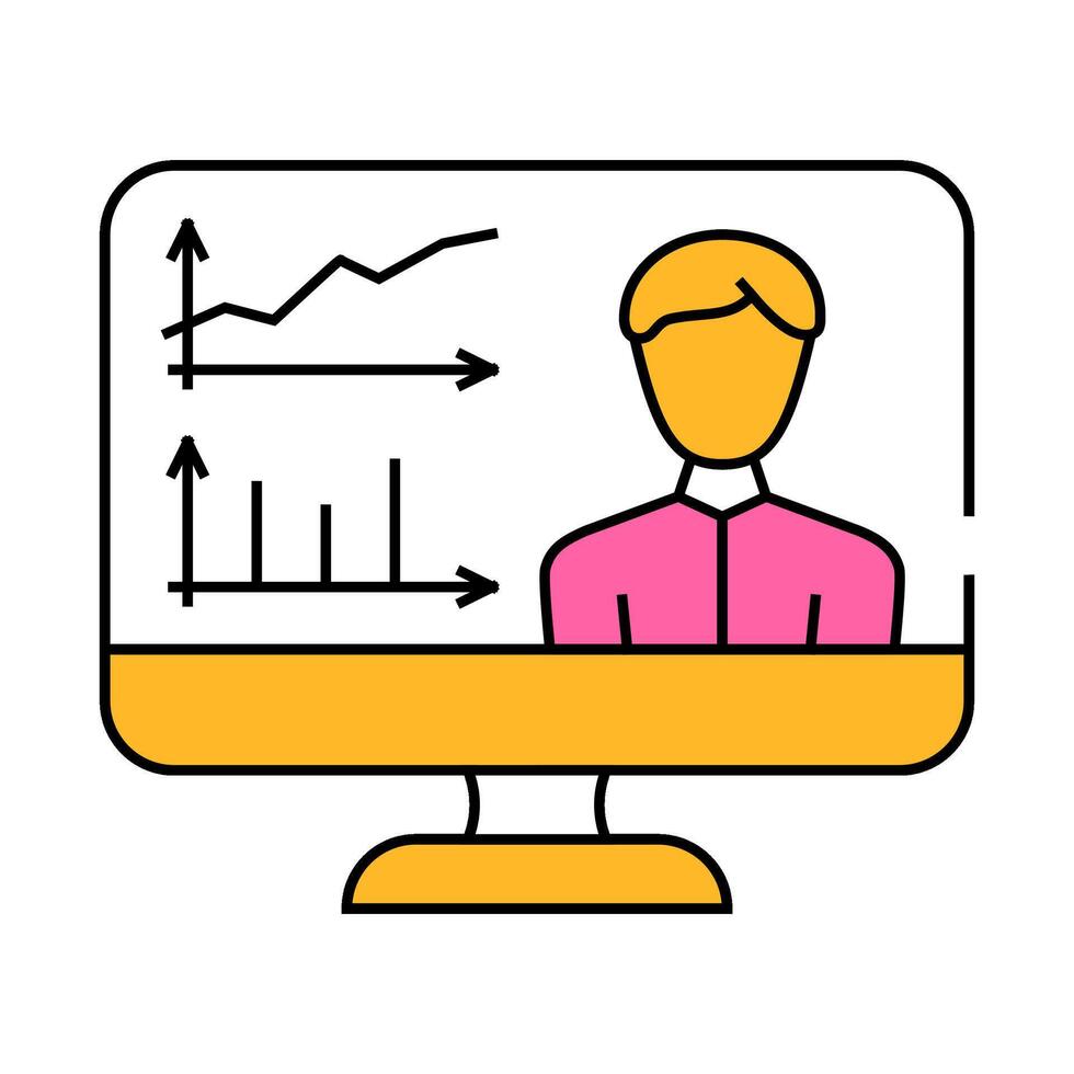 skills researching online icon color illustration vector