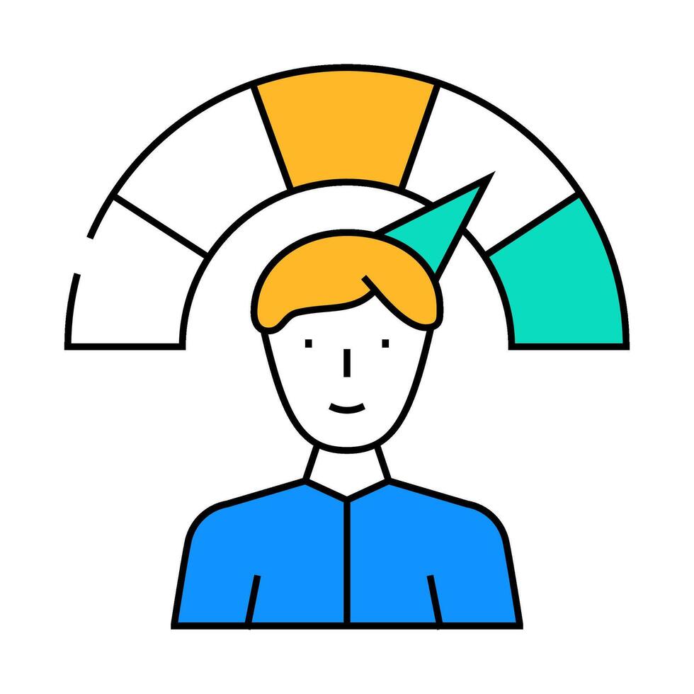positive employee level icon color illustration vector