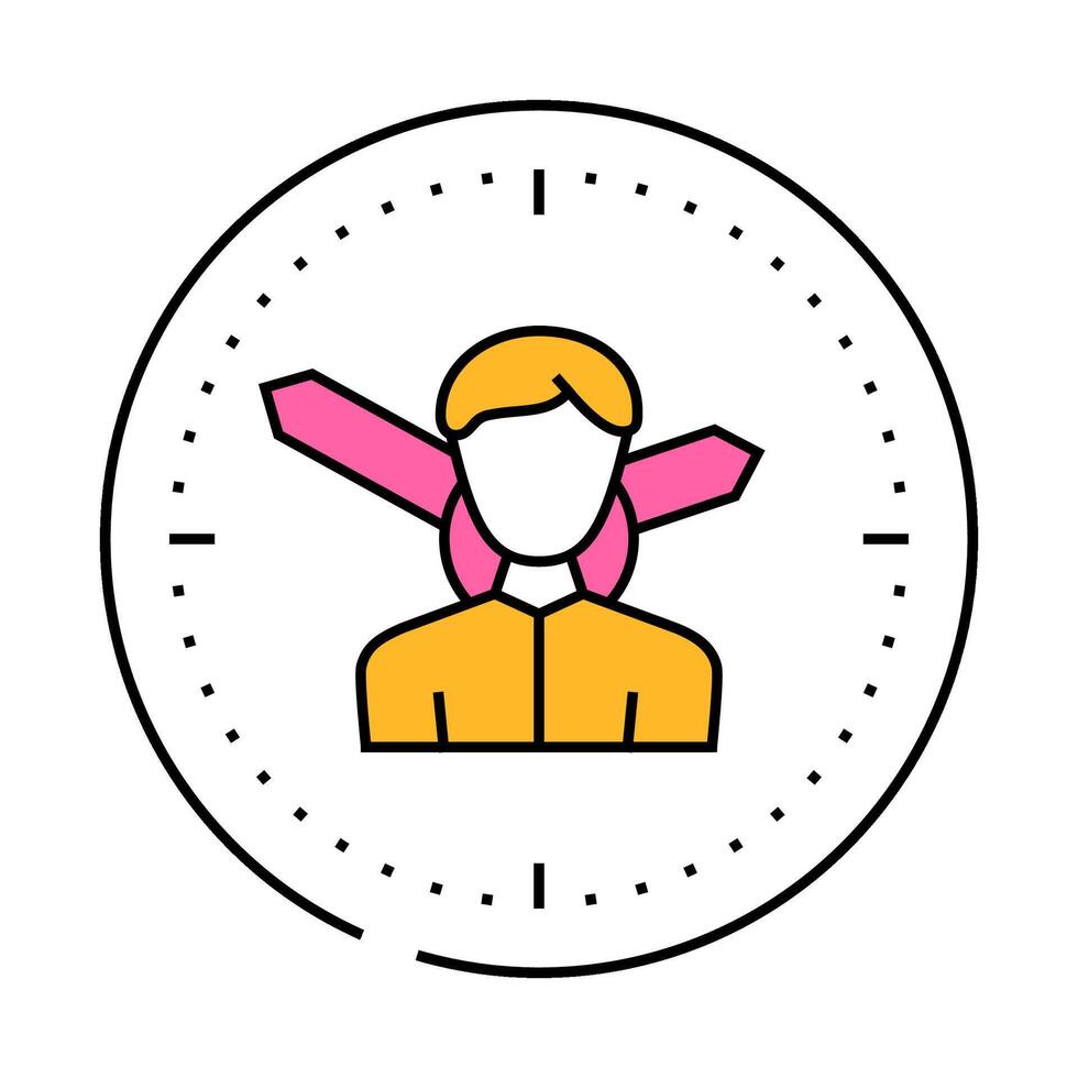employee man hours icon color illustration vector