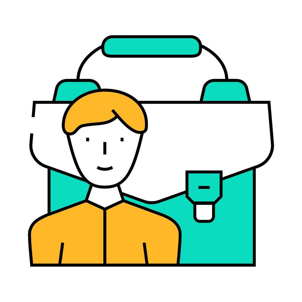 portfolio employee icon color illustration vector
