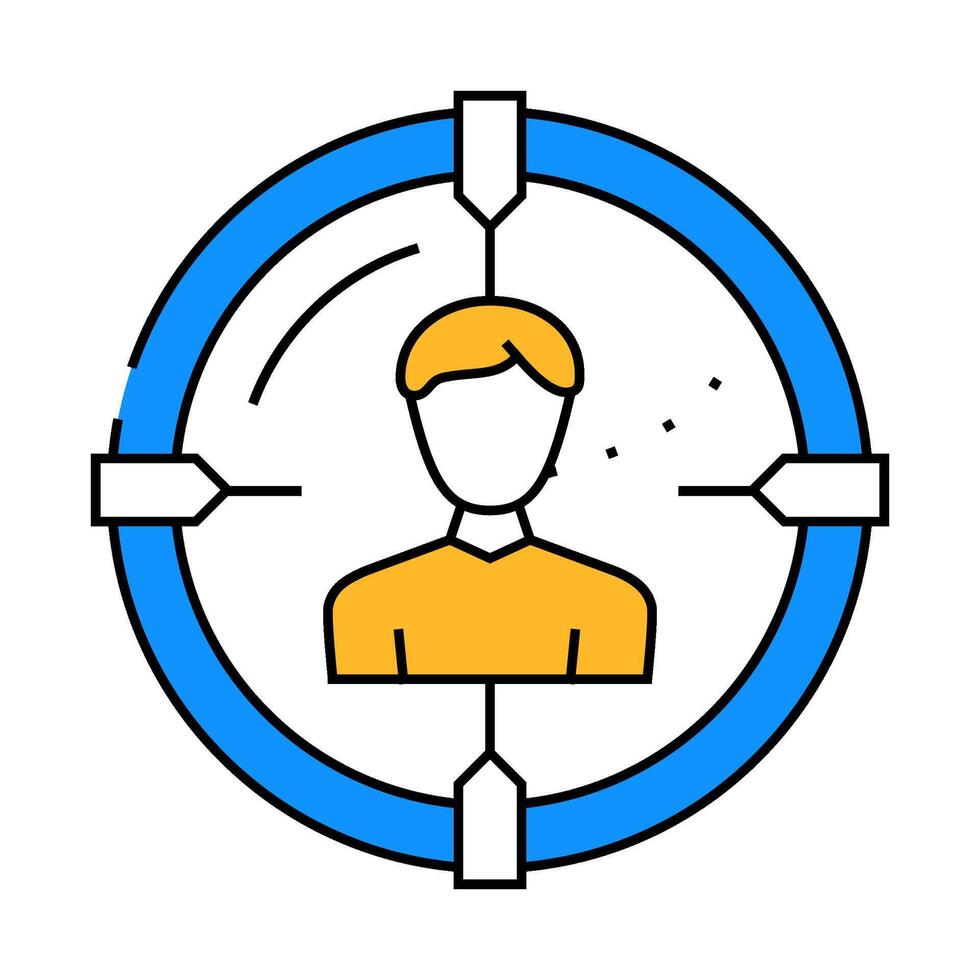 headhunting employee icon color illustration vector