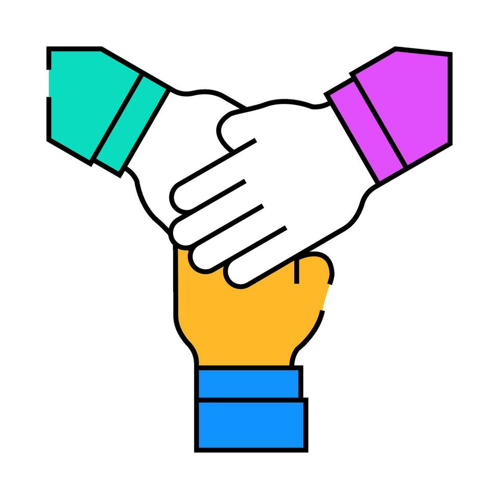 team work icon color illustration vector