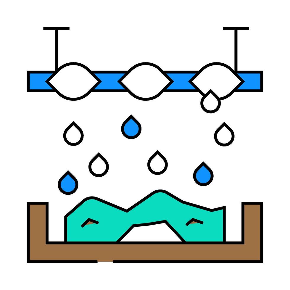 chemical treatment solid waste icon color illustration vector