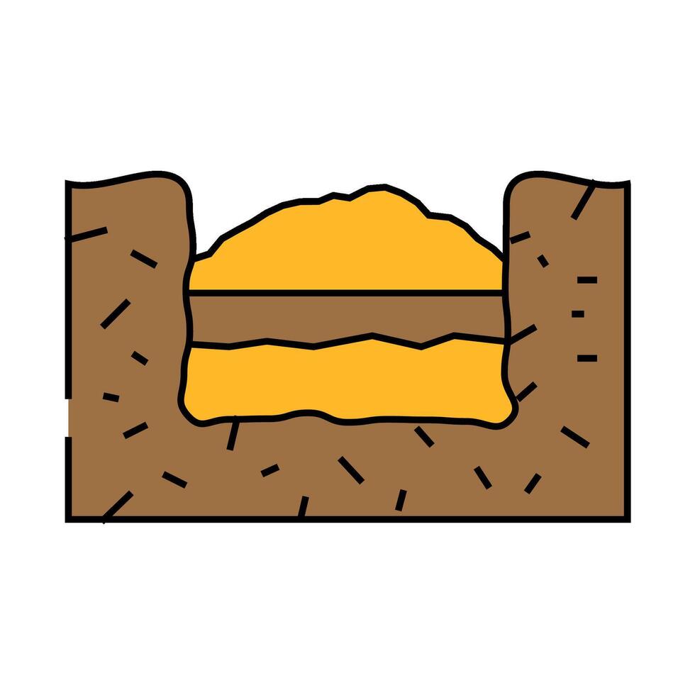 burial solid waste icon color illustration vector