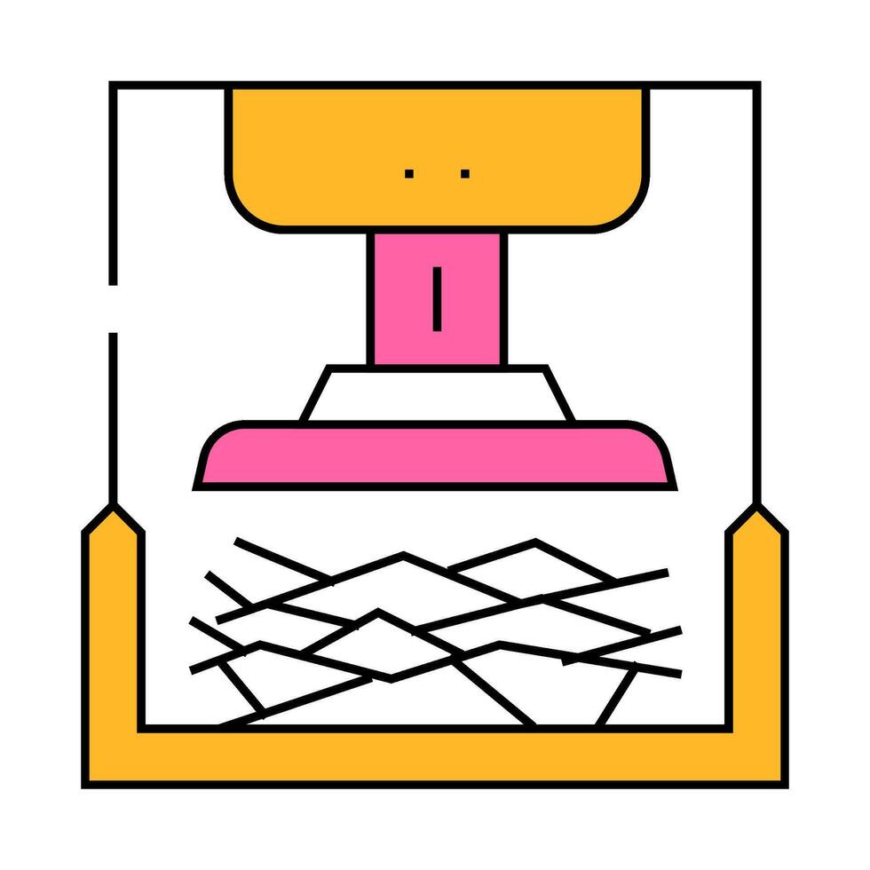 pressing solid waste icon color illustration vector