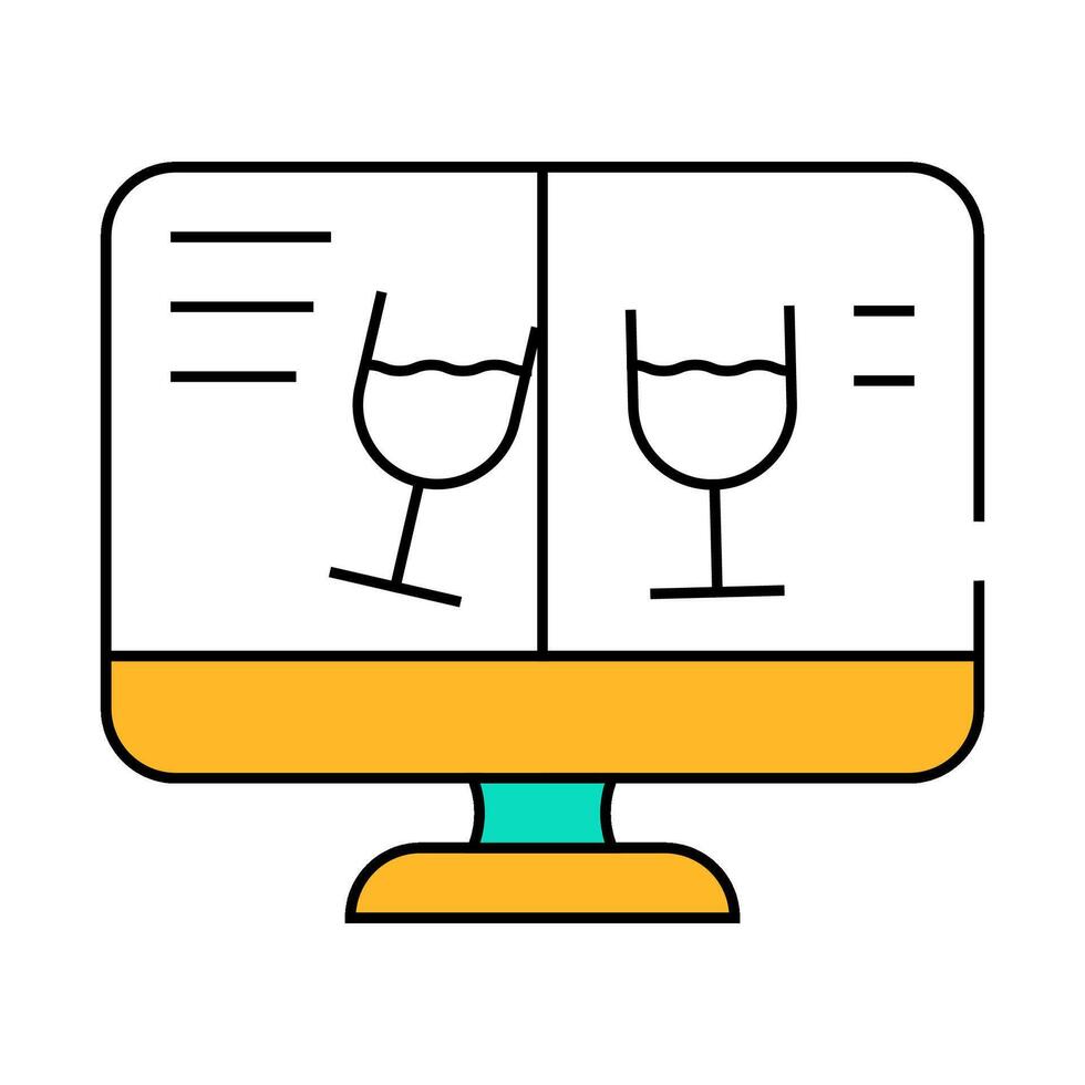 online celebration via call icon color illustration vector