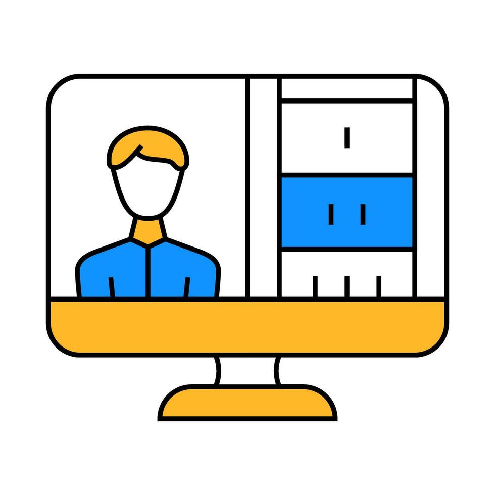 online presentation icon color illustration vector