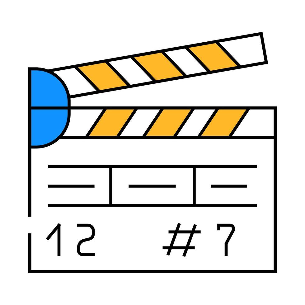 clapperboard tool icon color illustration vector