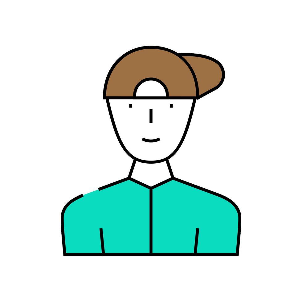 childhood teenager man icon color illustration vector