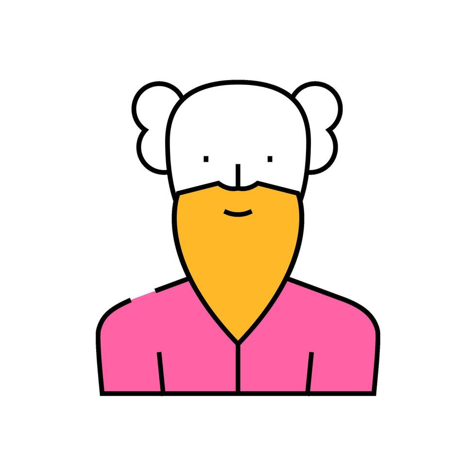 old age man icon color illustration vector