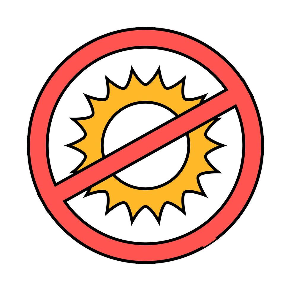protect from sun rays icon color illustration vector