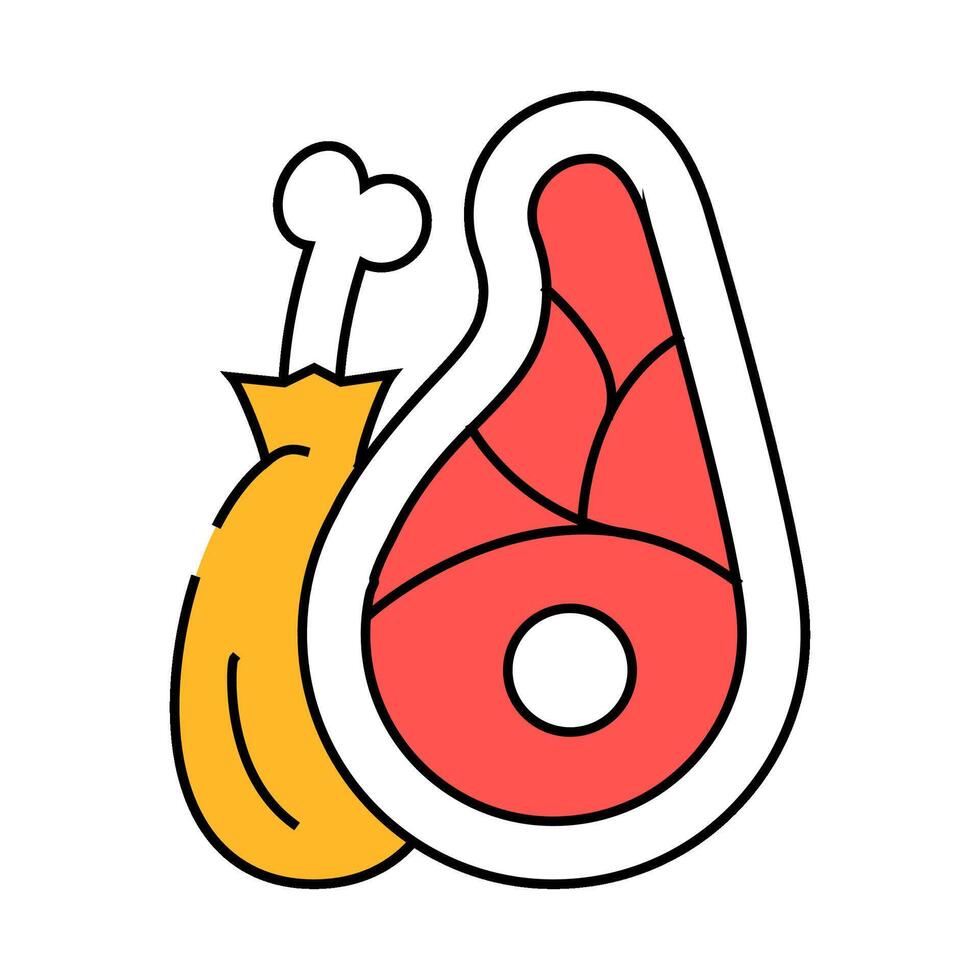 meat product icon color illustration vector