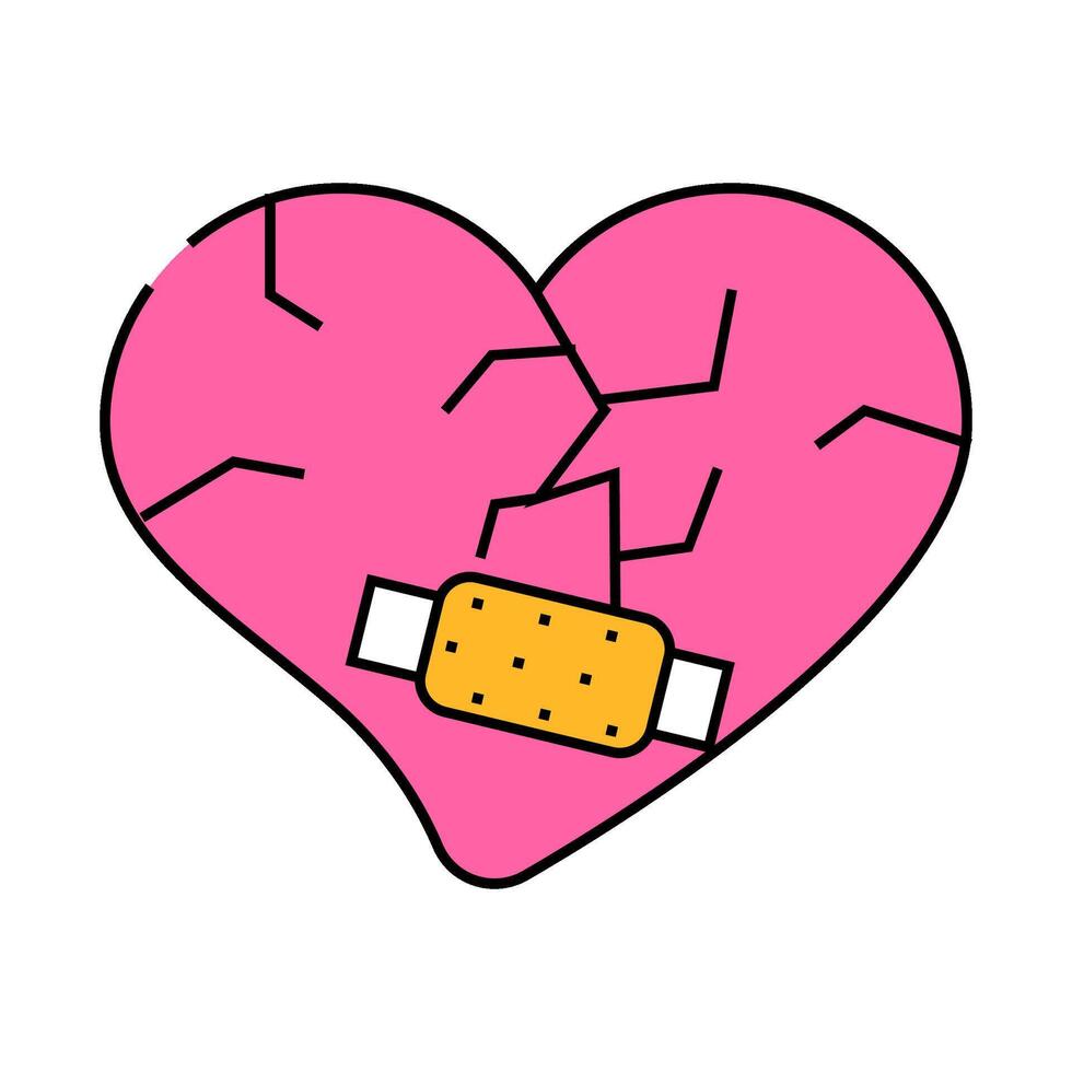 heart treatment after divorce icon color illustration vector