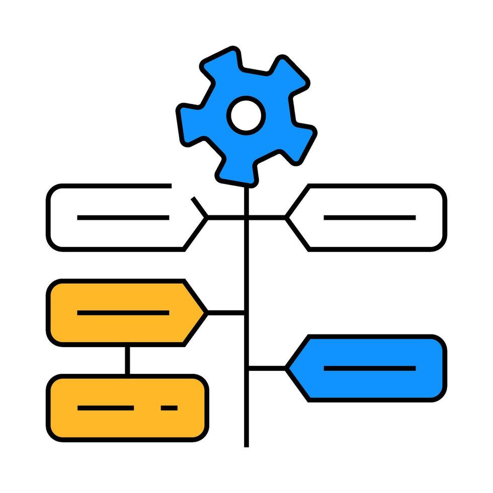 production technology icon color illustration vector
