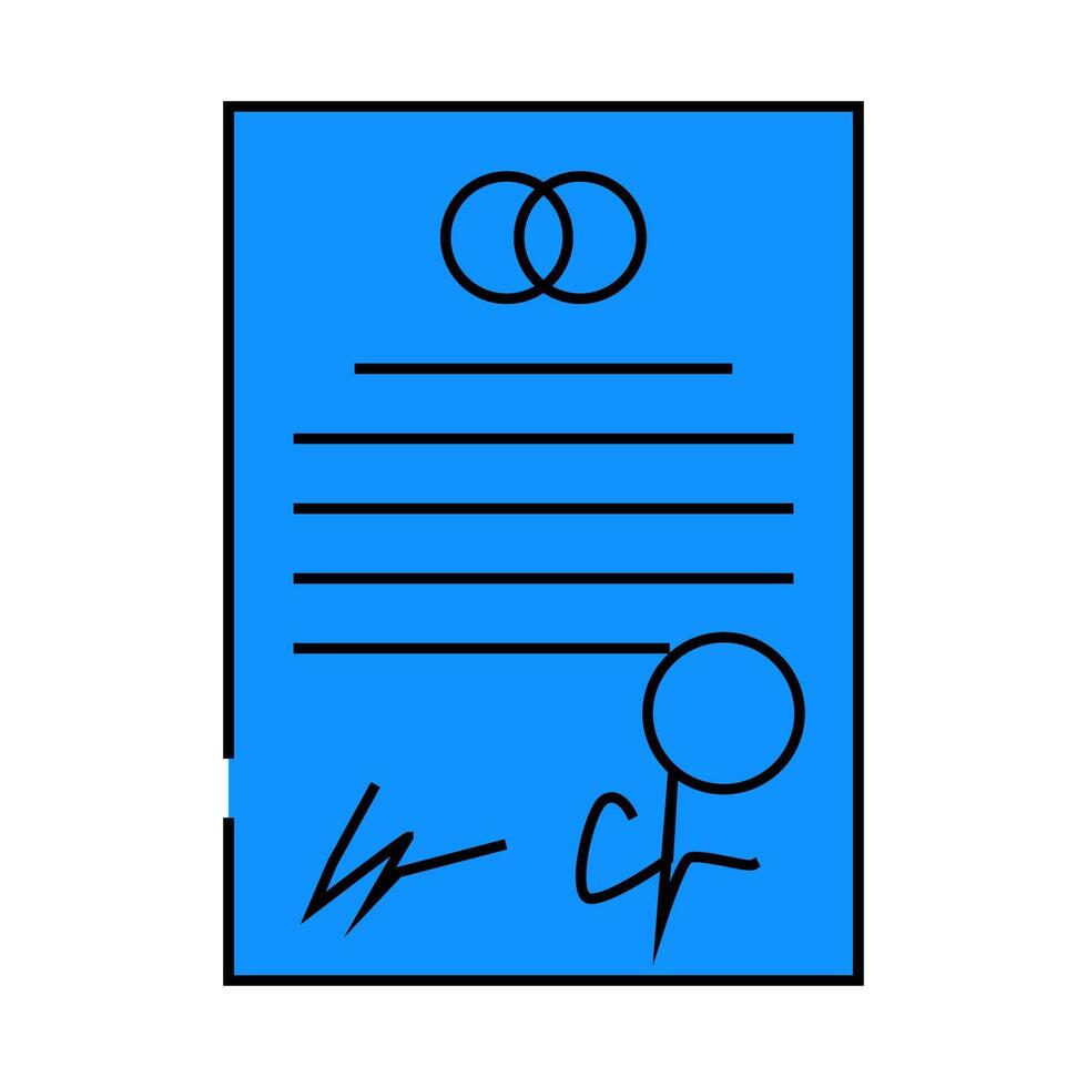 marriage document icon color illustration vector