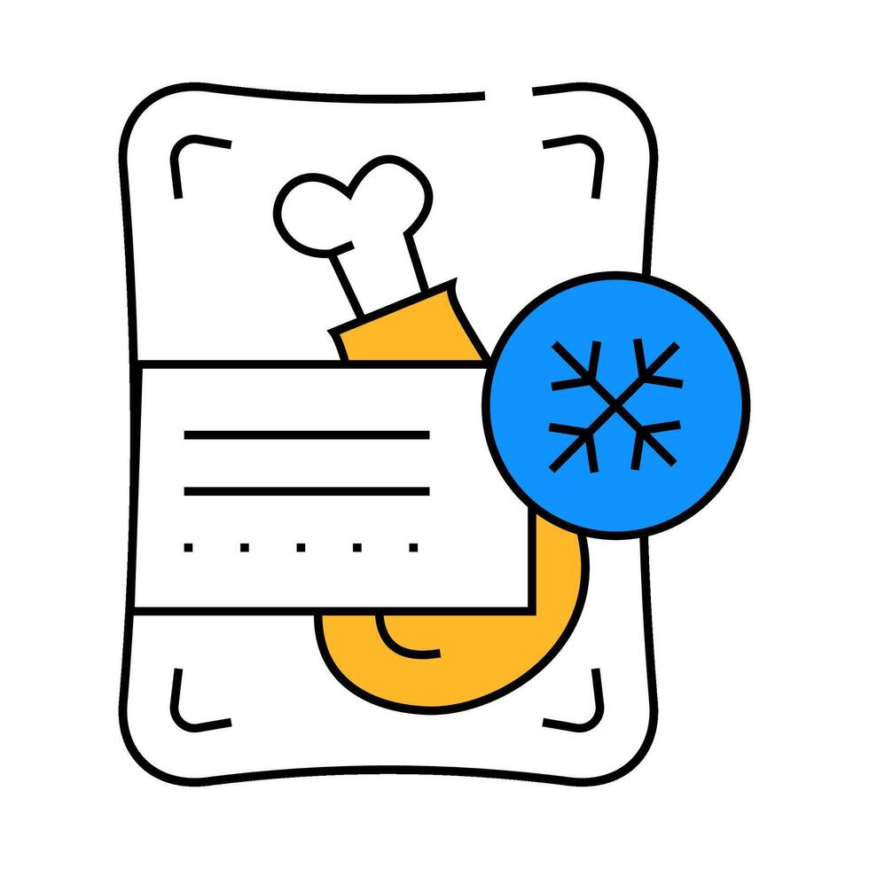 chicken meat frozen food icon color illustration vector