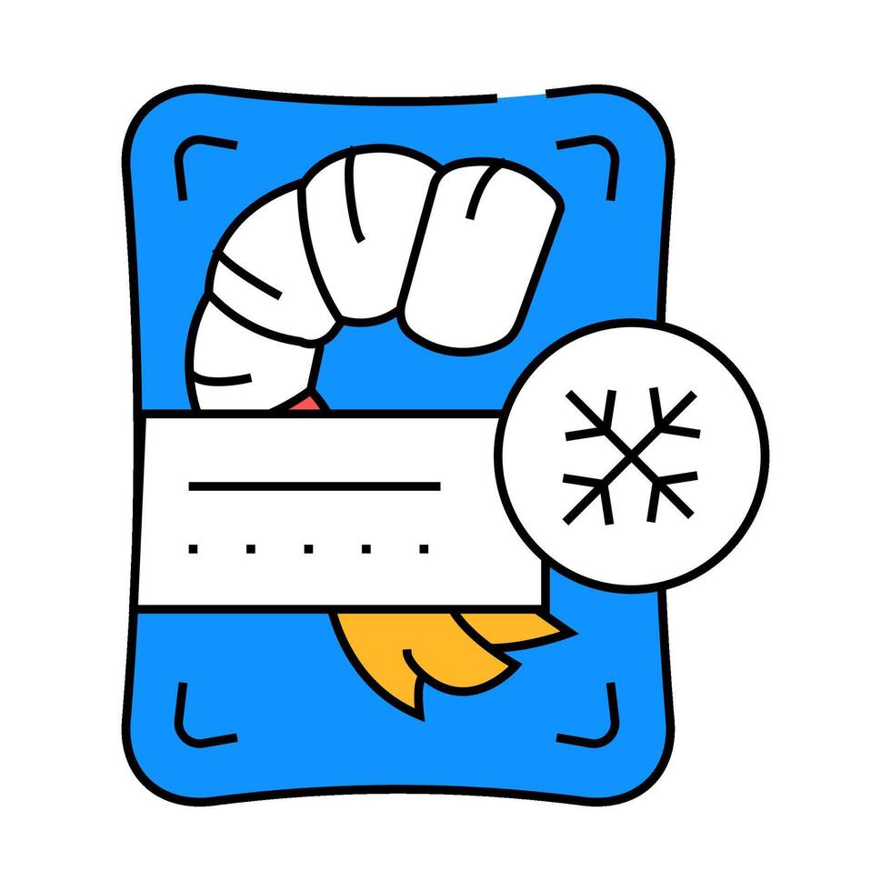 shrimp frozen seafood icon color illustration vector