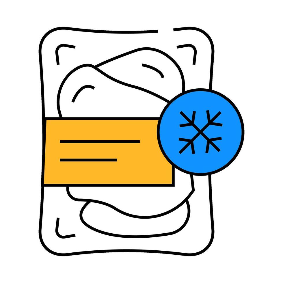 meat fillet frozen food icon color illustration vector