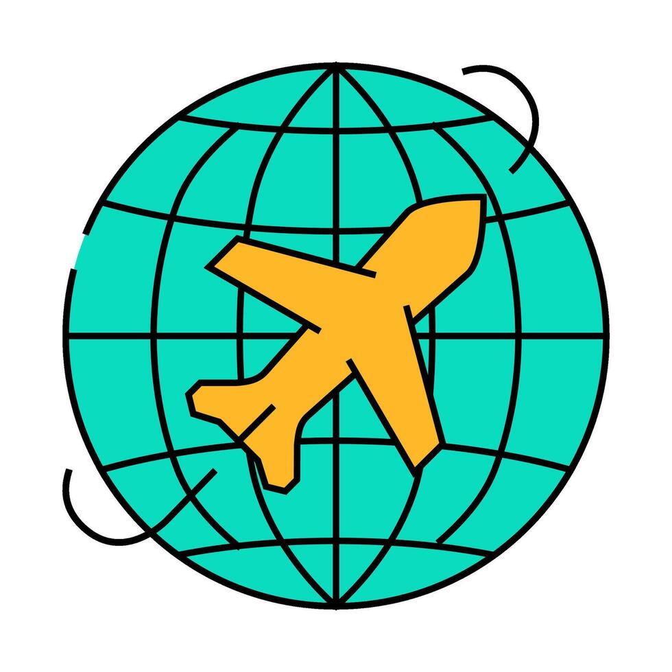 international travel icon color illustration vector