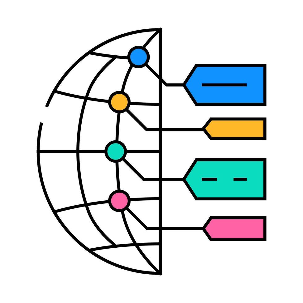 world communication icon color illustration vector