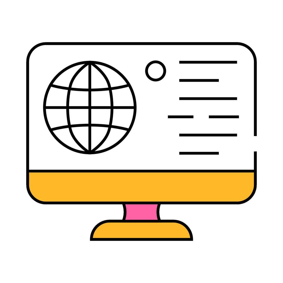 internet global network icon color illustration vector