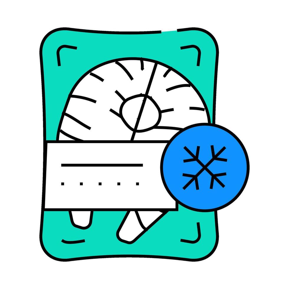 fish frozen seafood icon color illustration vector