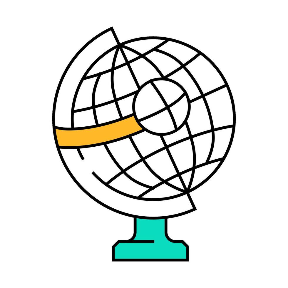 globe for researching business globalization icon color illustration vector