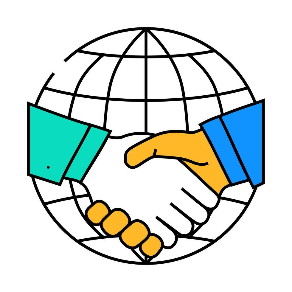 international partnership icon color illustration vector