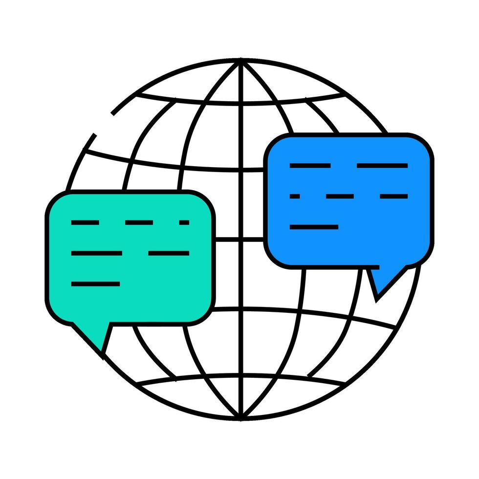 communication from different place of world icon color illustration vector