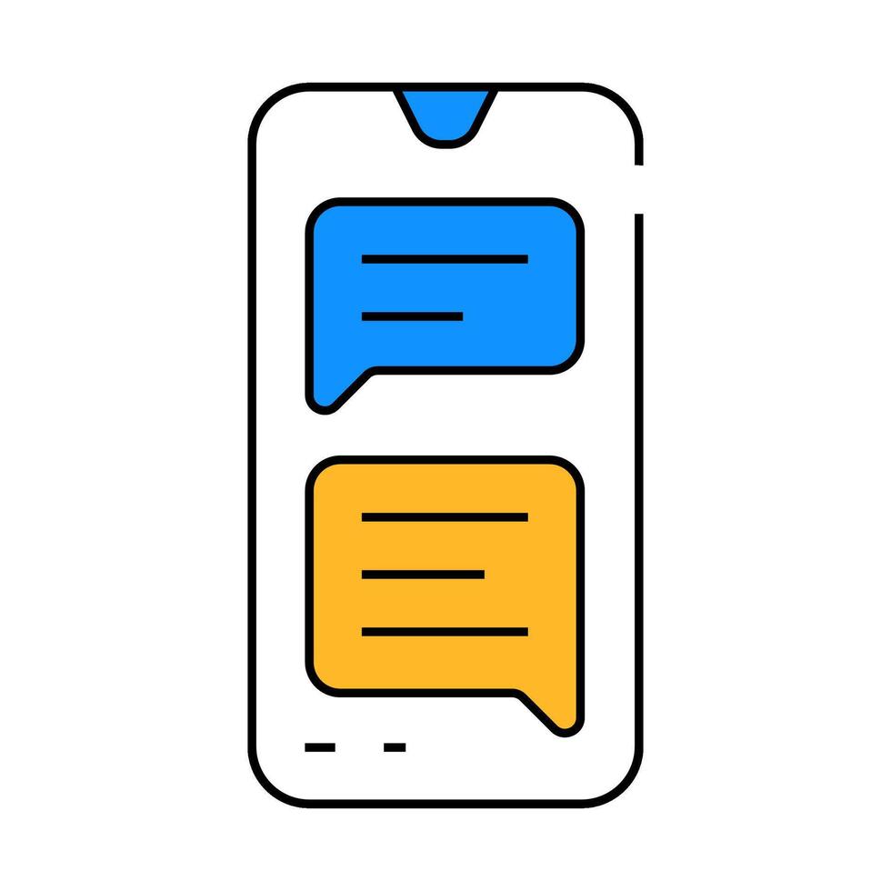 sms message conversation icon color illustration vector