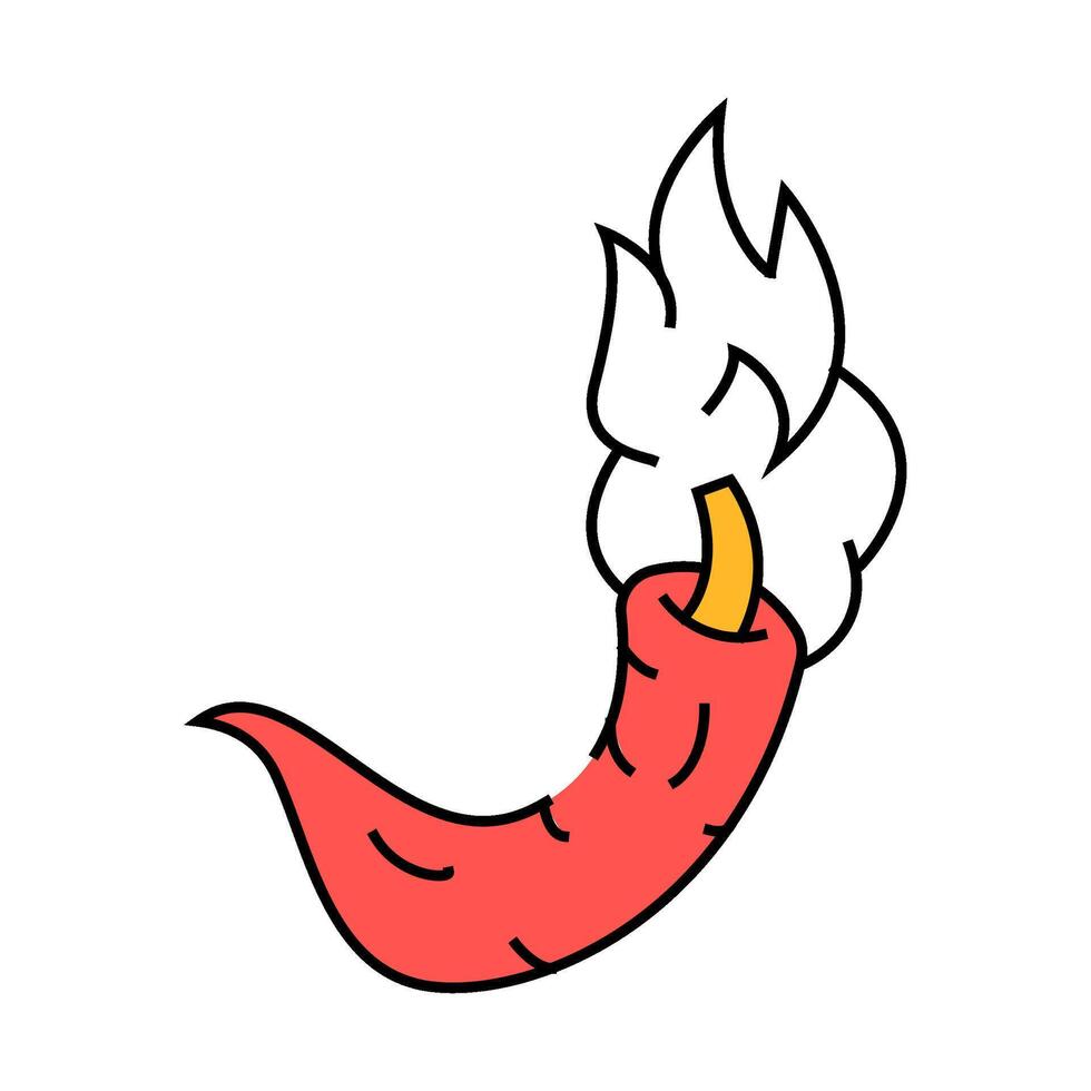 cayenne pepper burning vegetable icon color illustration vector