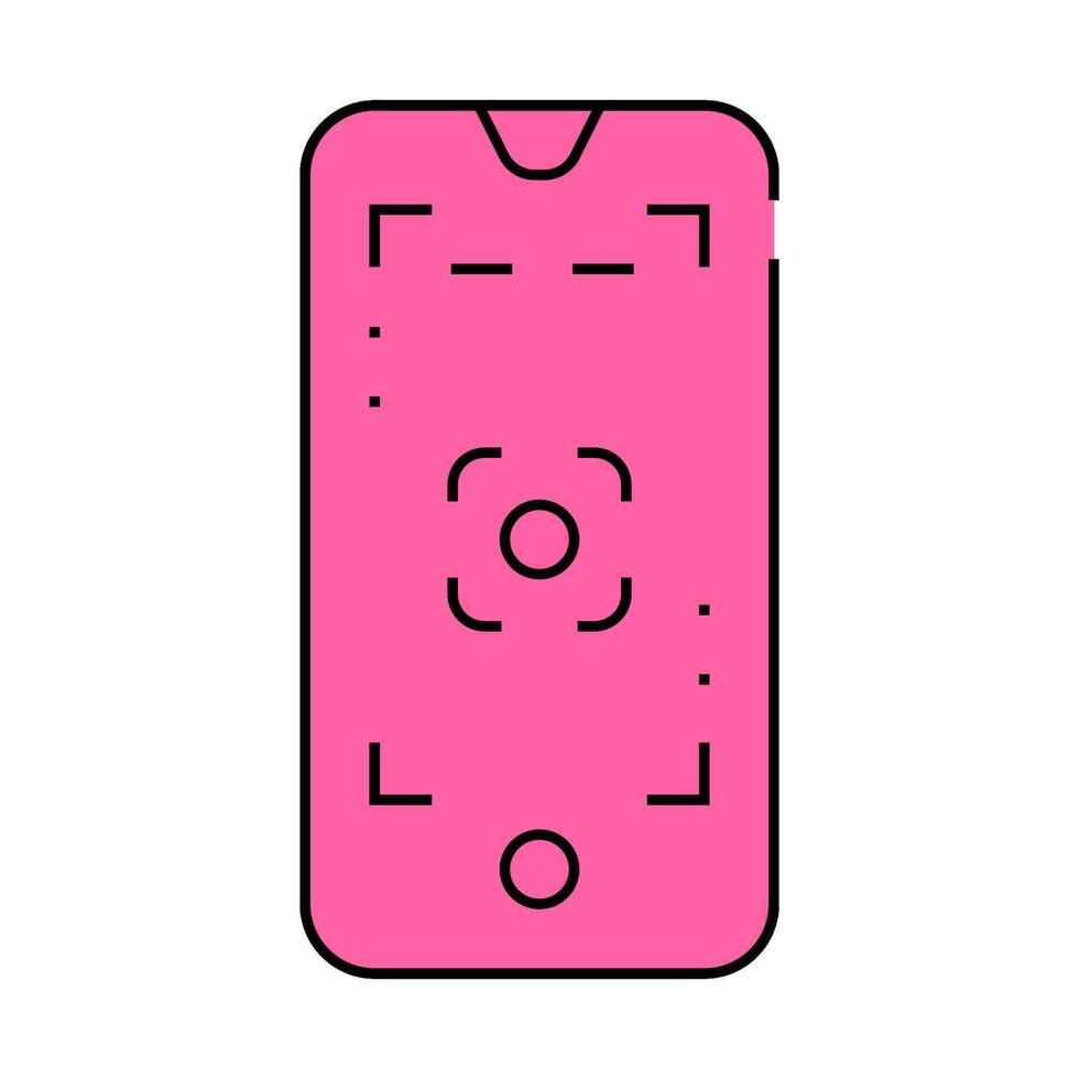 macro photography phone camera icon color illustration vector
