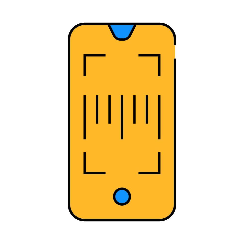 barcode scanner application icon color illustration vector