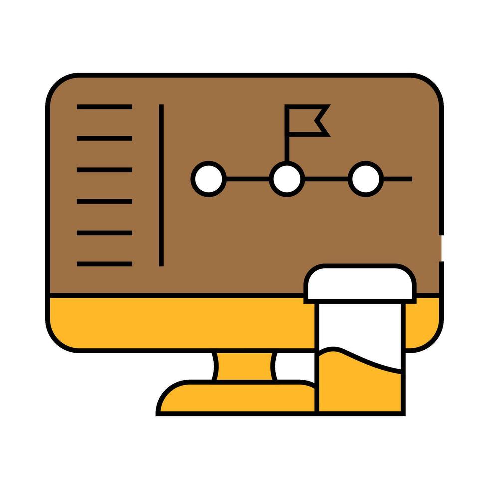 athlete monitoring system icon color illustration vector
