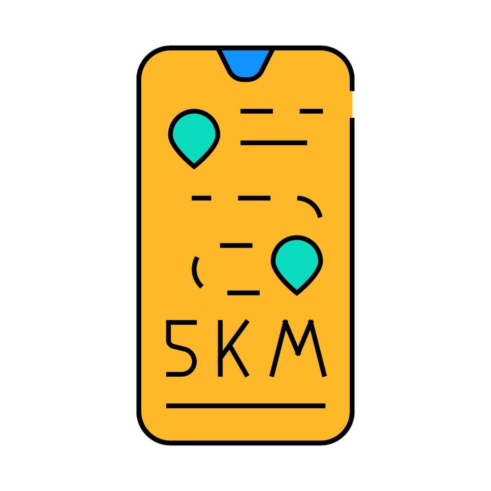 cyclic sports mobile application icon color illustration vector