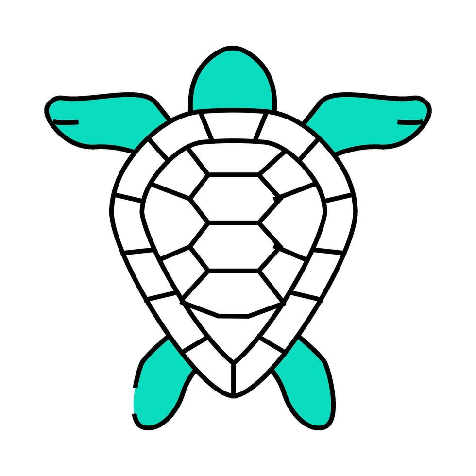 turtle aquatic animal icon color illustration vector