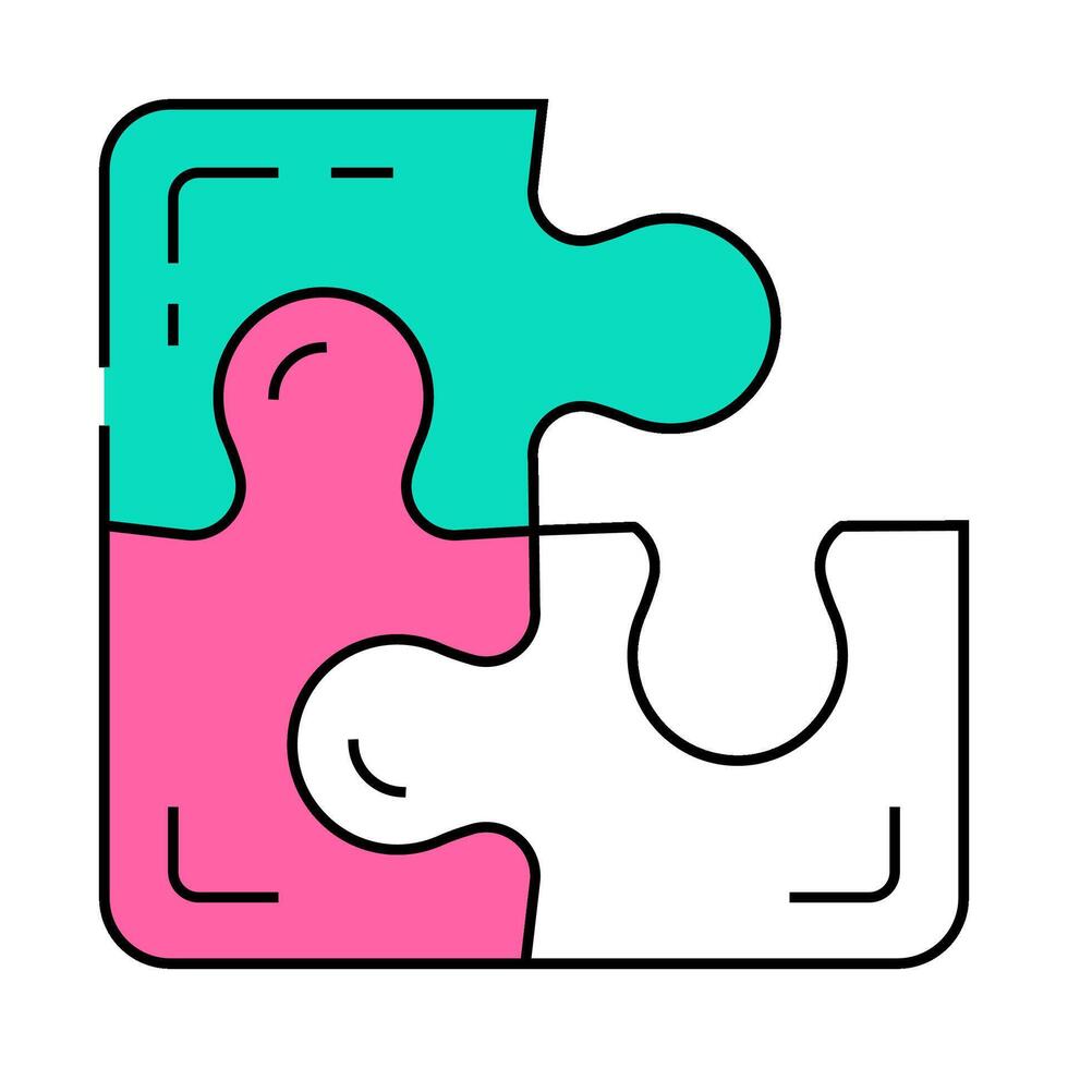 puzzle planning icon color illustration vector
