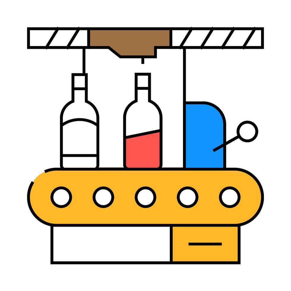bottling factory conveyor icon color illustration vector