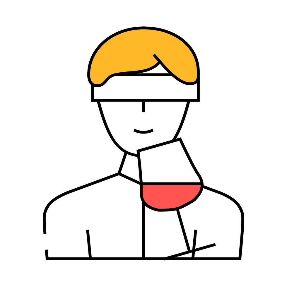 blind tasting wine icon color illustration vector