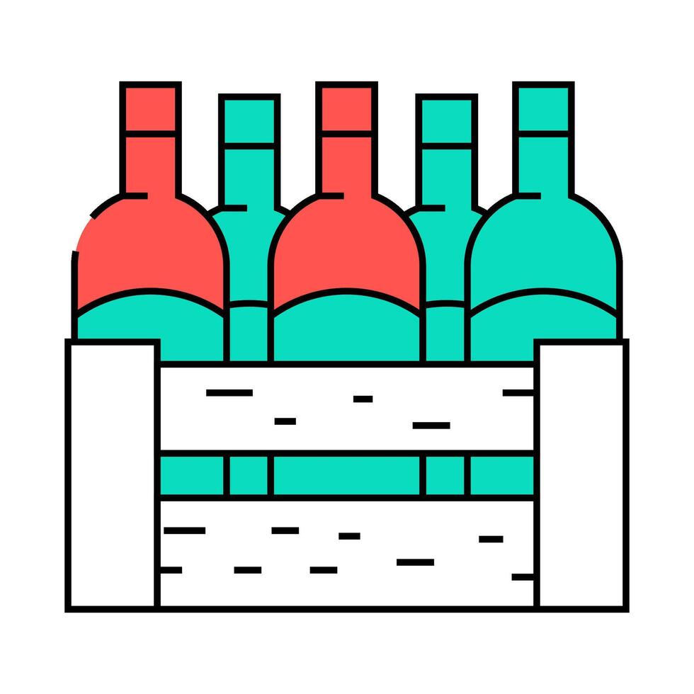 wine box icon color illustration vector
