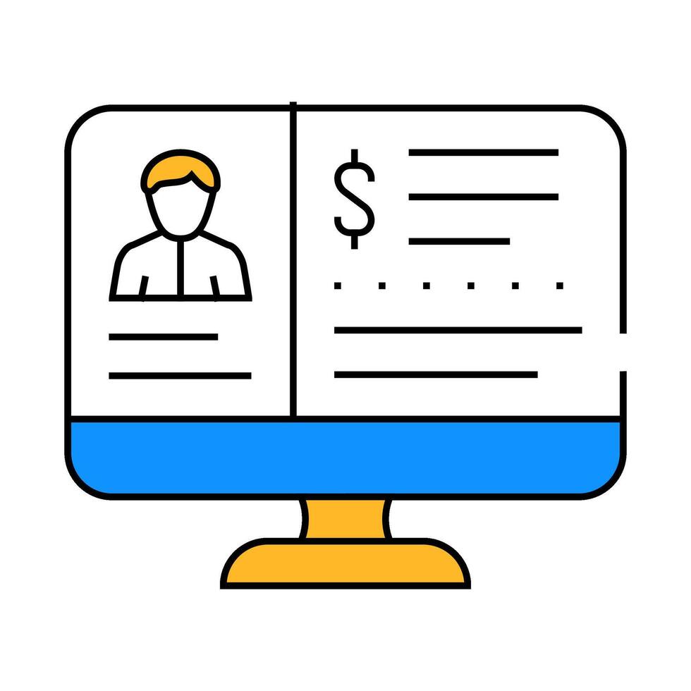 online business consultation icon color illustration vector