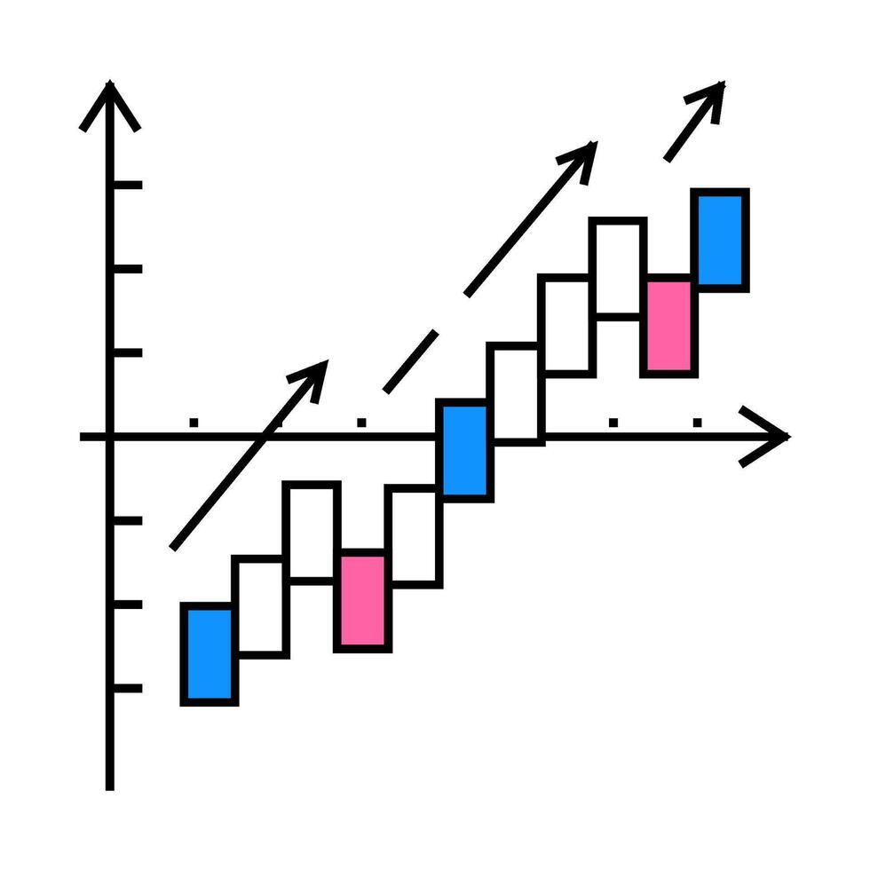 improvement business strategy icon color illustration vector