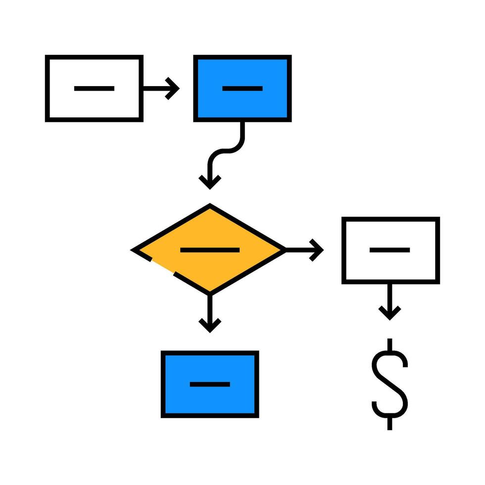 business process icon color illustration vector