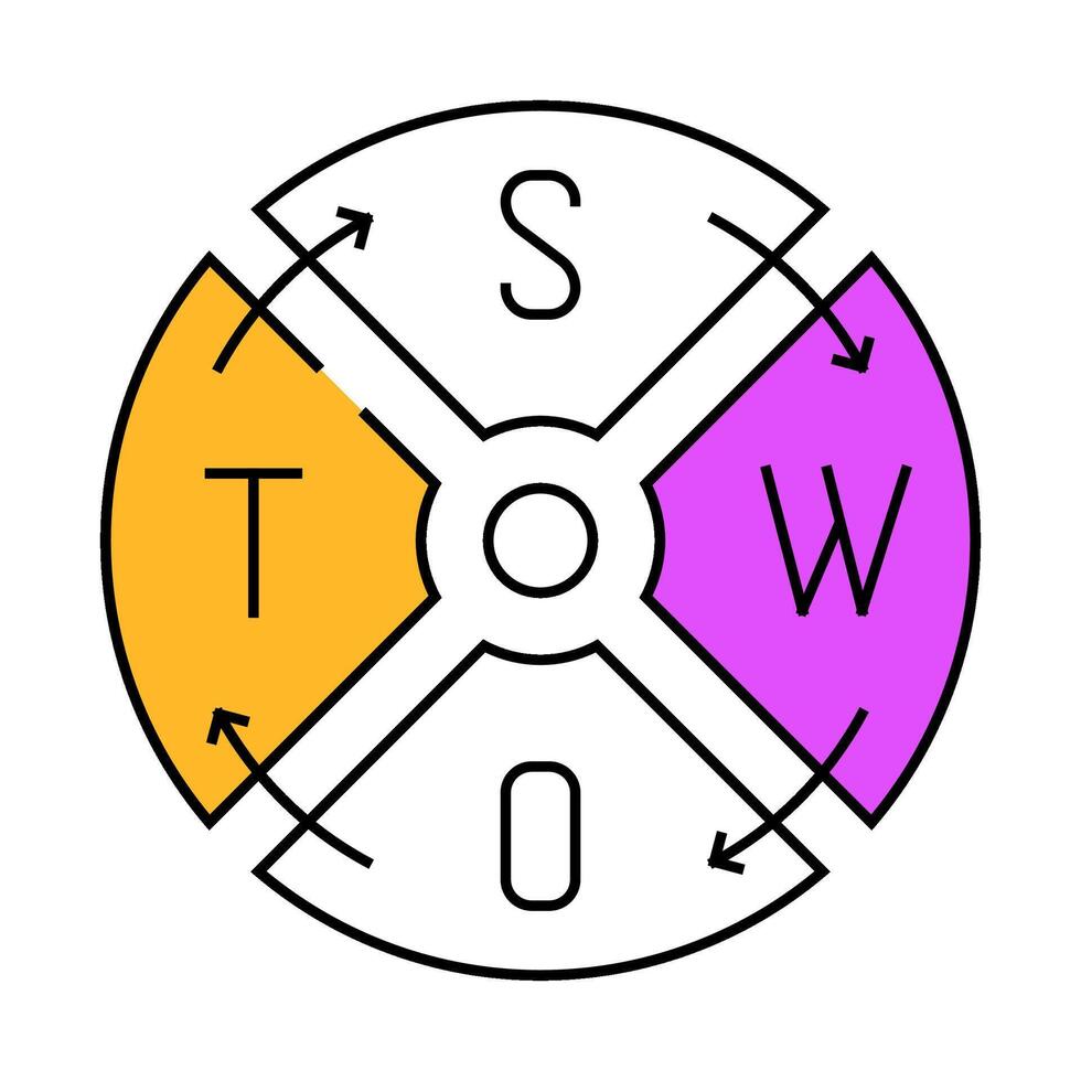 swot analysis icon color illustration vector