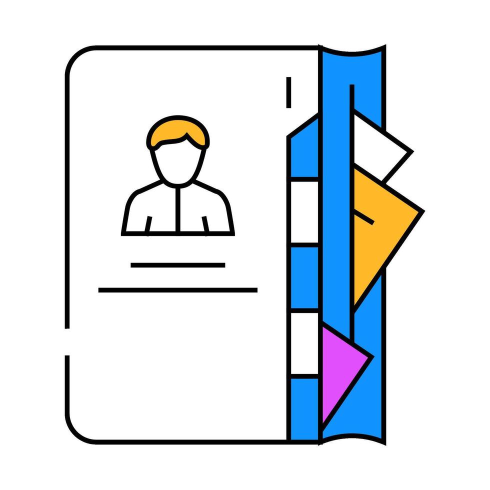 contacts notebook of business manager icon color illustration vector