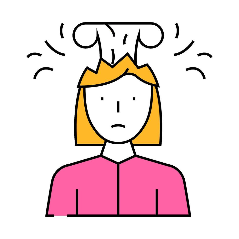 brain explosion female icon color illustration vector
