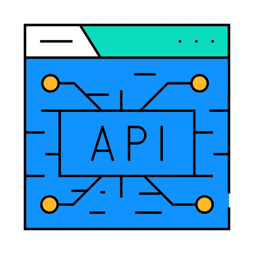 api financial technology icon color illustration vector