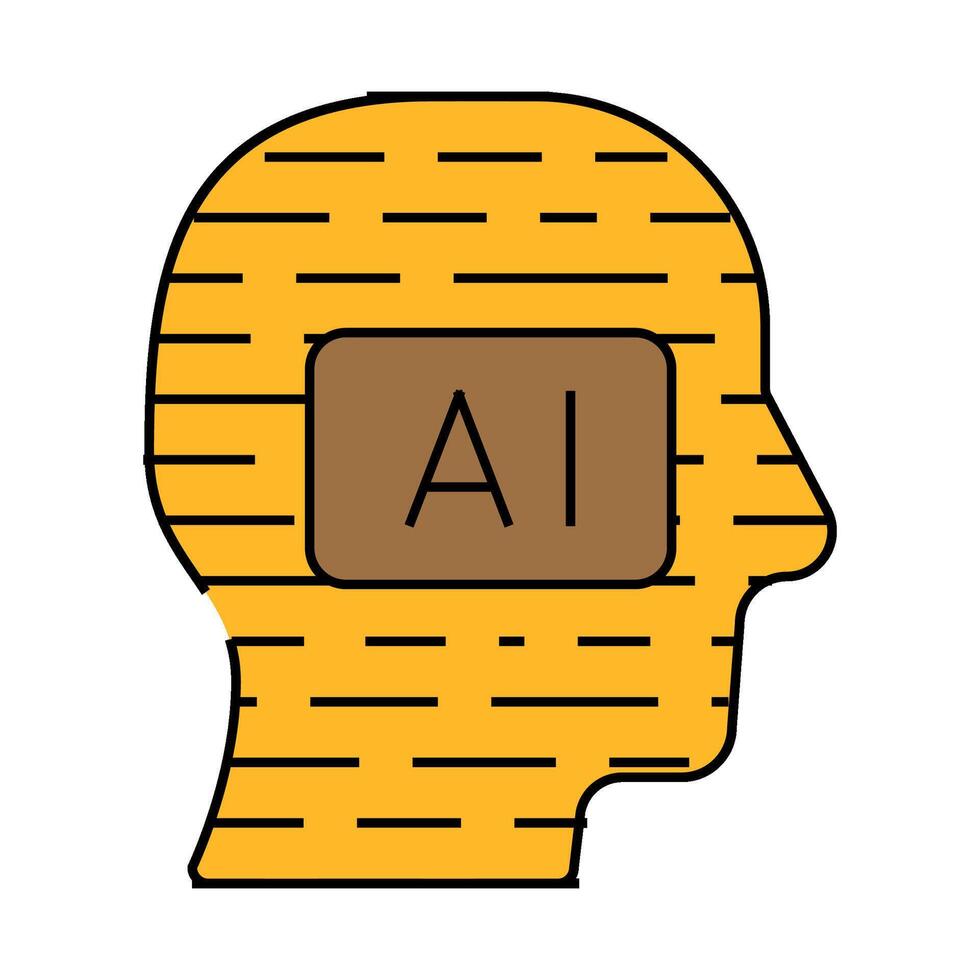 ai artificial intelligent financial technology icon color illustration vector