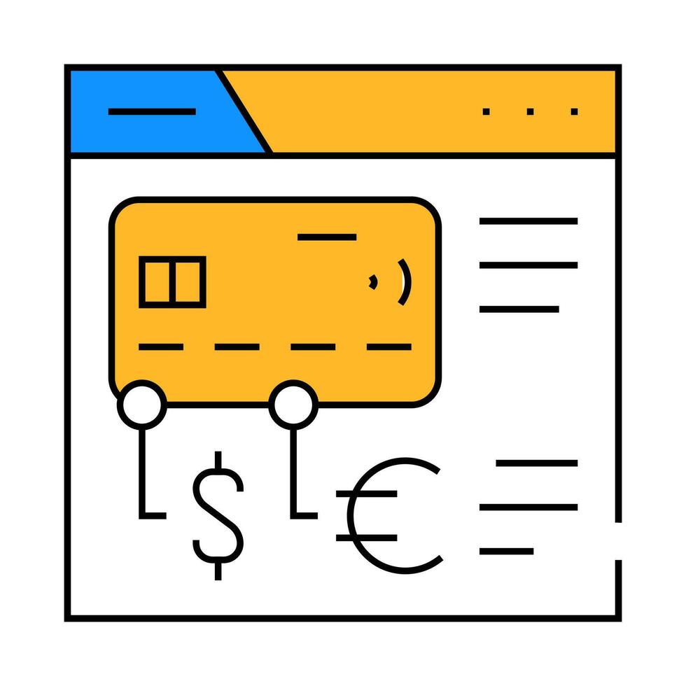 fintech digital card icon color illustration vector