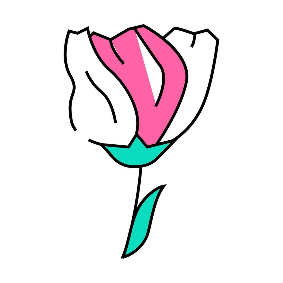 lisianthus flower icon color illustration vector